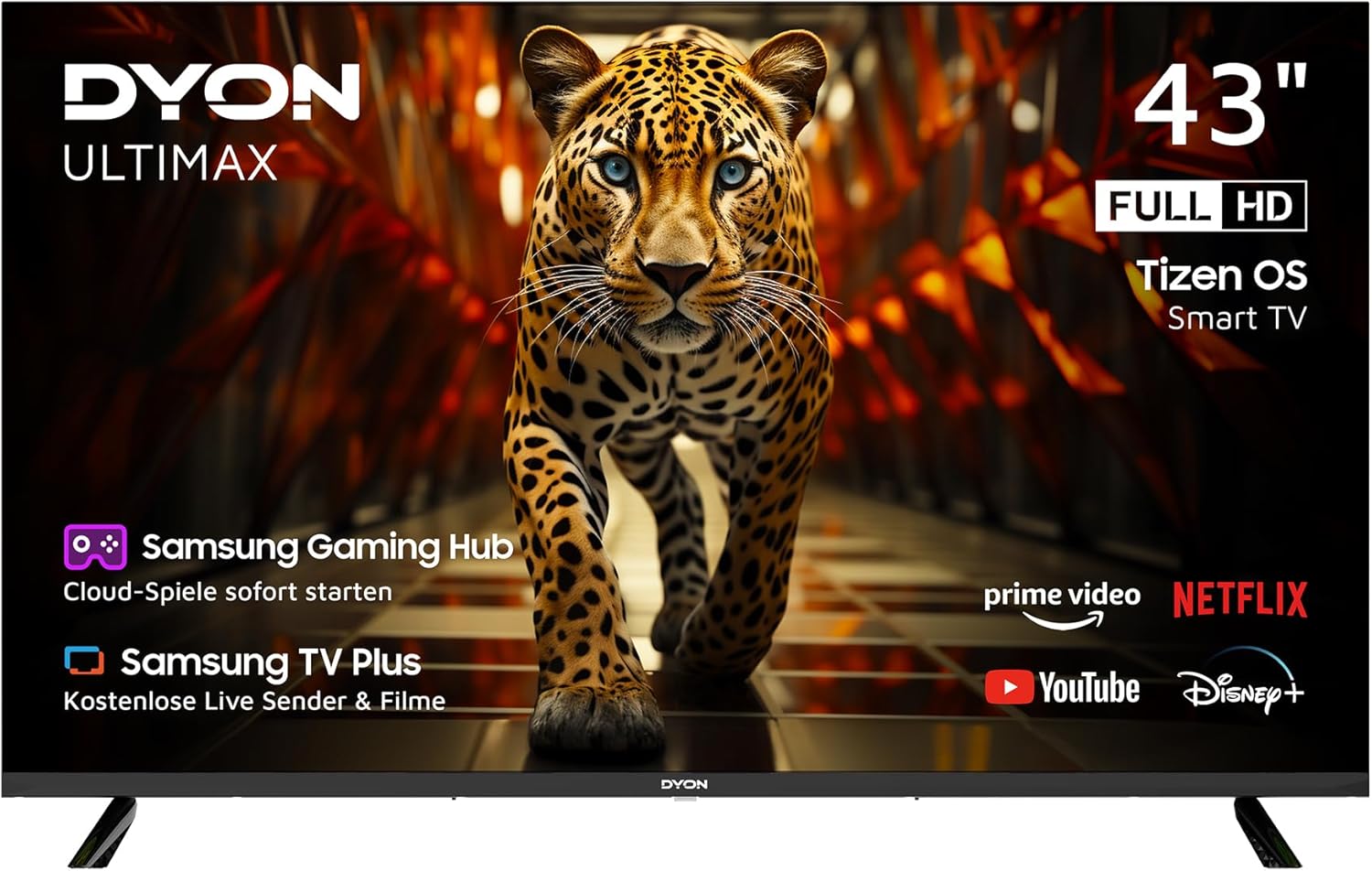 DYON ULTIMAX 43 Zoll Full HD Smart TV LED Fernseher mit Tizen OS Triple Tuner WLAN HDMI Netflix Prime Video Disney 2025 Modell-Cottagethub