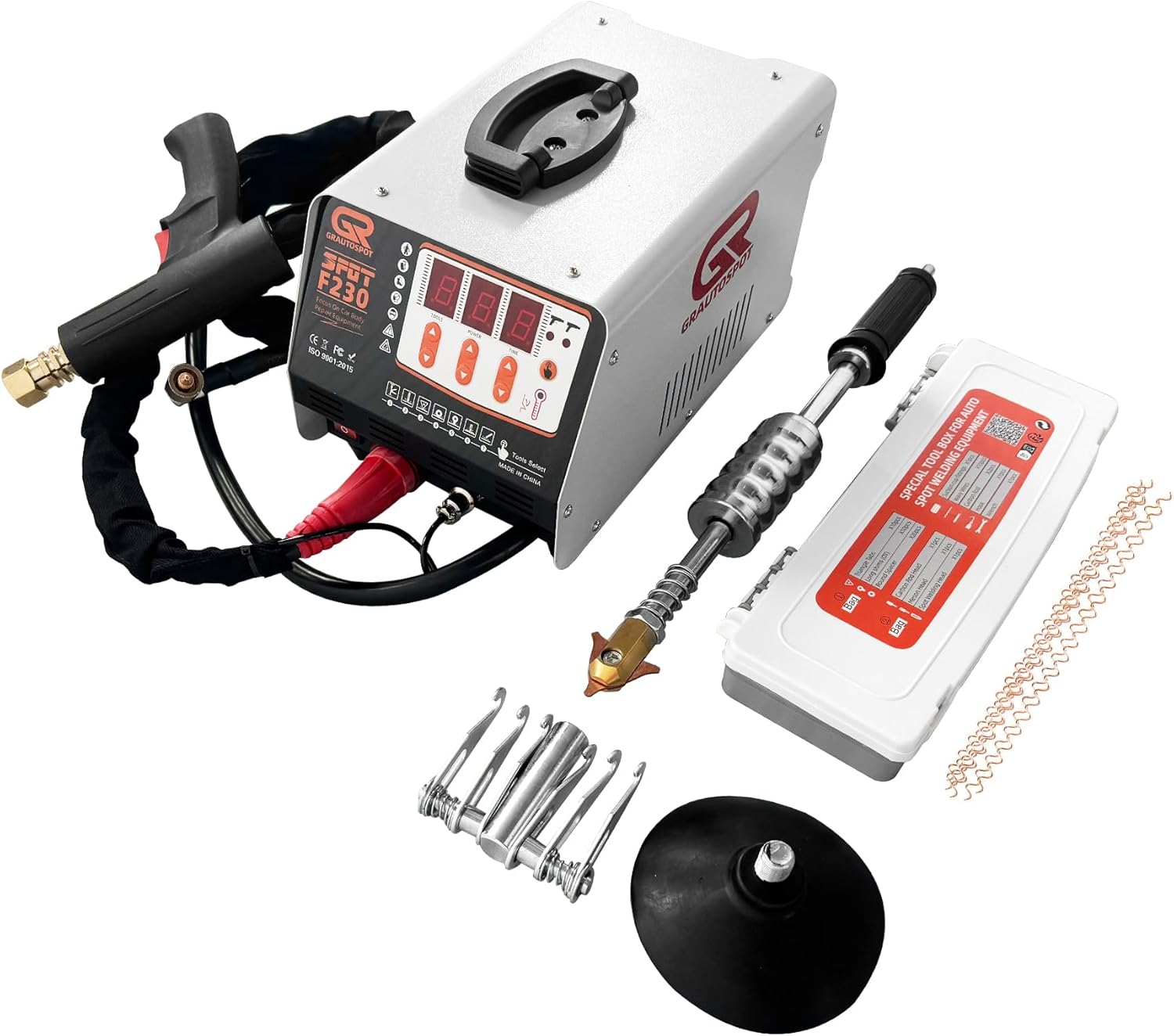 F230 220V Spot Welding Machine 3KW 3500A 7-in-1 Karosserie Spotter, Punktschweißgerät mit Überhitzungsschutz, für Stahl und Eisen bis 1,2mm, Ausbeulgerät für Karosseriearbeiten-Cottagethub