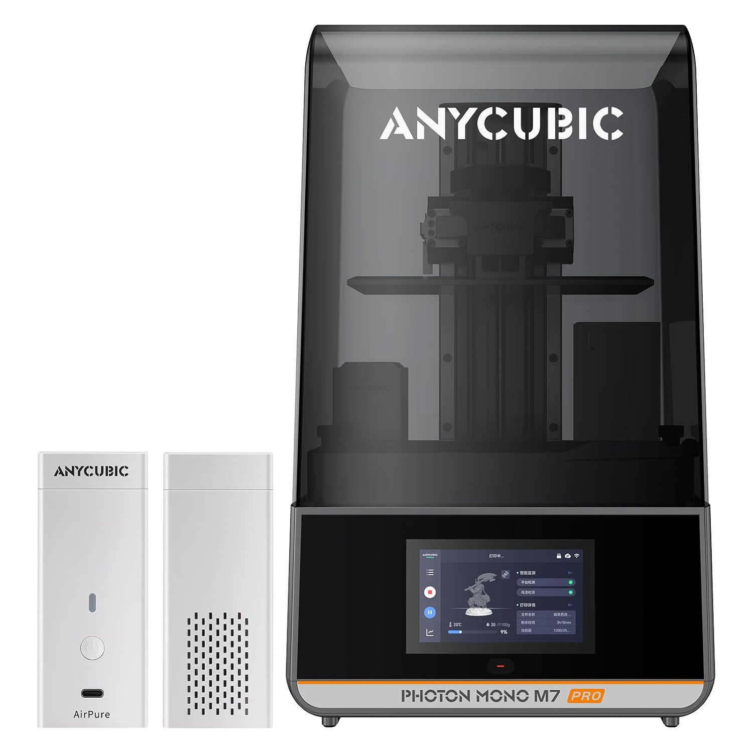 ANYCUBIC Photon Mono M7 Pro Resin 3D Drucker mit AirPure, 10,1 Zoll 14K Bildschirm, 170mm/h Hochgeschwindigkeit, COB Lichtquelle, Leveling-Free, Rückstandserkennung, Druckgröße 223x126x230mm-Cottagethub