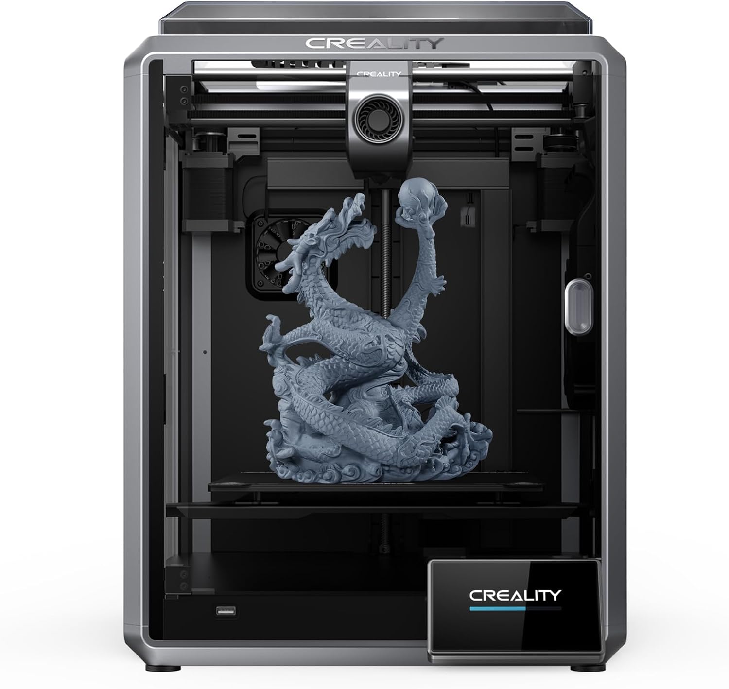 Creality K1 Speedy 3D Drucker FDM Hochgeschwindigkeitsdrucker mit 600mm/s Druckgeschwindigkeit, 32mm³/s Flow Hotend, Doppellüfter, automatische Nivellierung, Fernüberwachung, Touchscreen, Druckvolumen 220x220x250mm-Cottagethub
