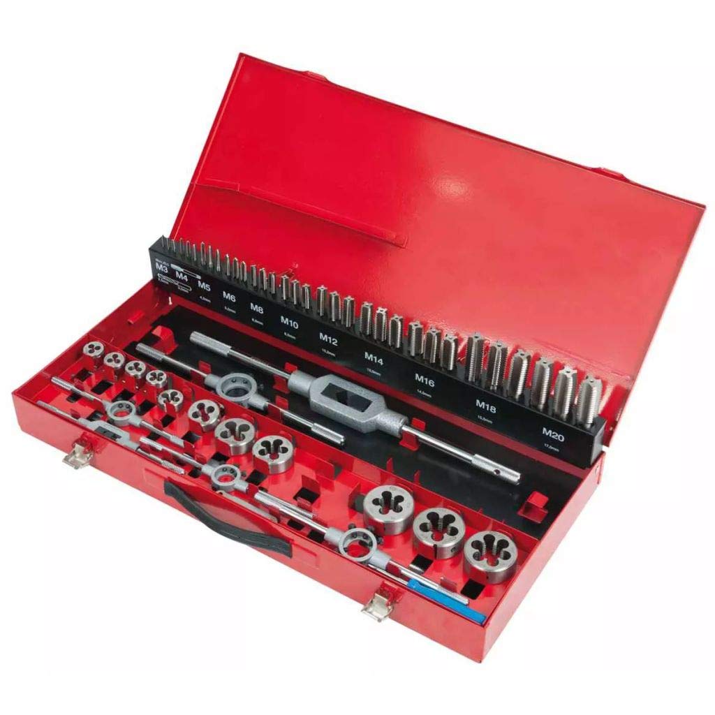 KS Tools 331.0654 HSS Gewindeschneidwerkzeug-Satz 54-teilig, Gewindeschneider-Set für metrische Gewindearbeiten, Werkstatt-Sortiment im Koffer, Handwerkzeug für Metallbearbeitung und Reparatur-Cottagethub