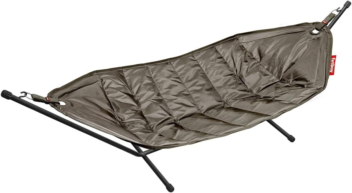 Fatboy Headdemock Hängematte mit Gestell, taupe-schwarz, Designer Hängematte für Garten, Terrasse und Outdoor, belastbar bis 150kg-Cottagethub