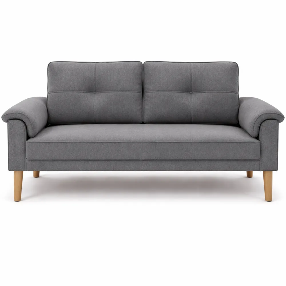 Sofa moderne 2 places avec poche latérale et accoudoirs pour salon