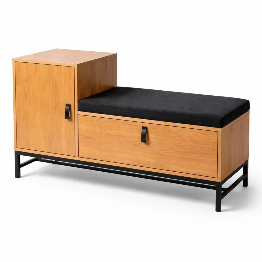 Banc de Rangement avec Assise et Compartiments