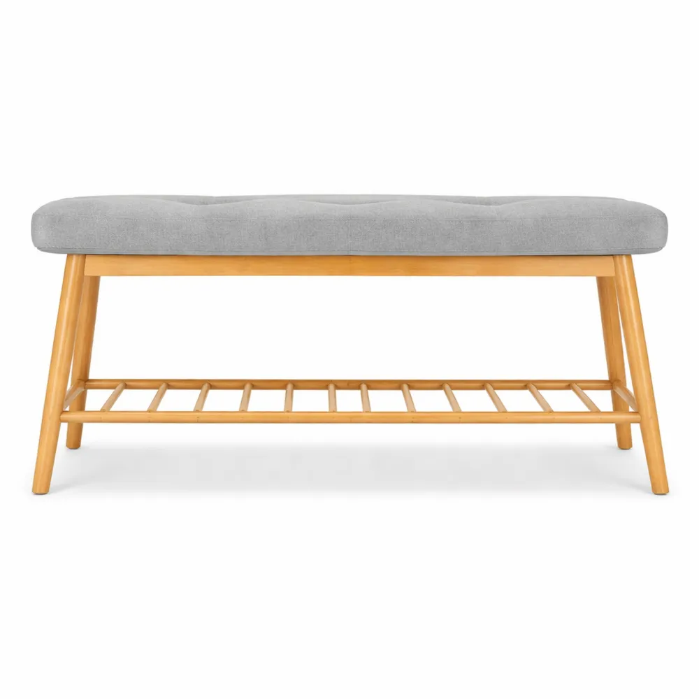 Étagère à chaussures en bambou pour 4 paires avec siège