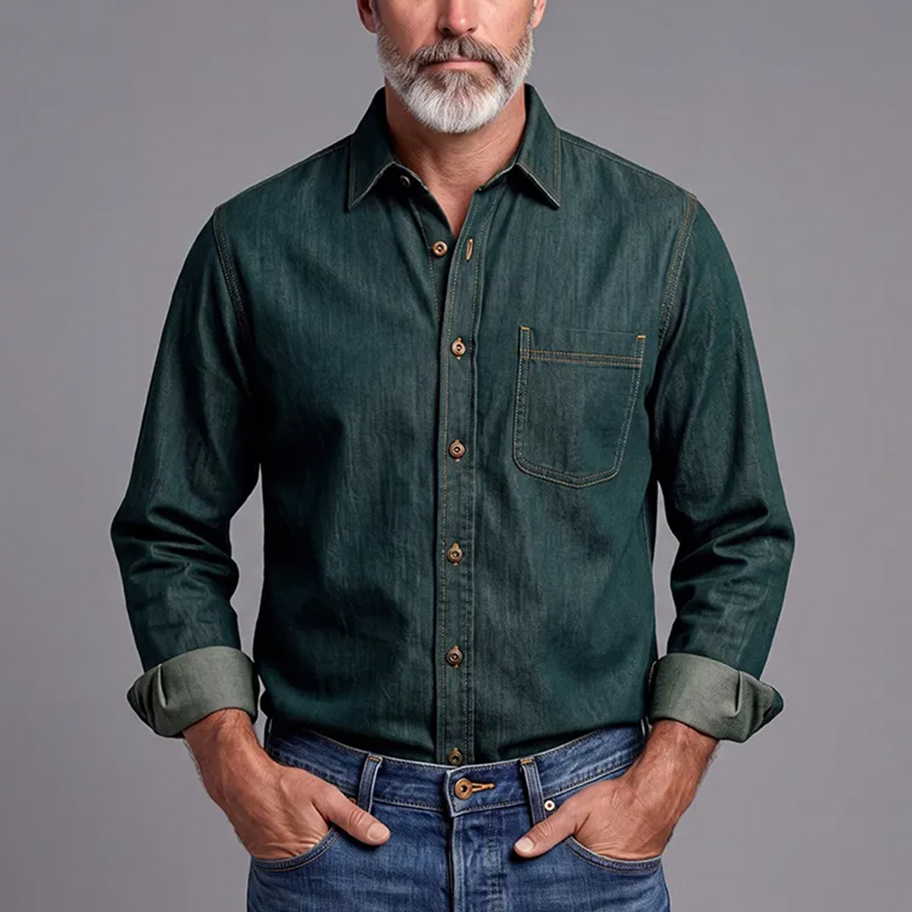 Casual Denim Shirt Jacket For Men