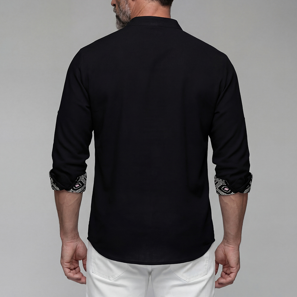 Men's Ethnic Style Pattern Long-Sleeved Shirts Tops