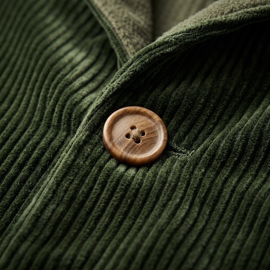 Men's Solid Stand Collar Single Breasted Pocket Corduroy Jackets