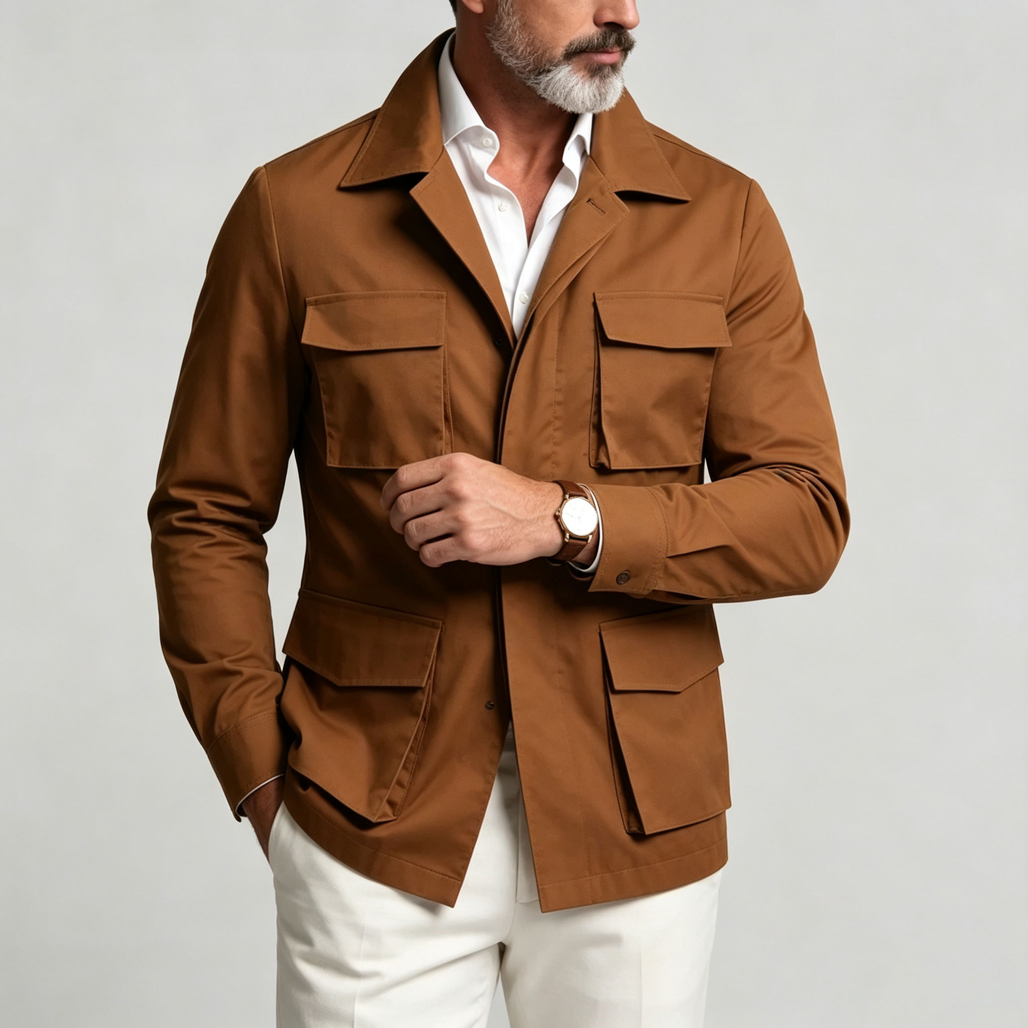 Men's Vintage Multi-Pocket Utility Jacket