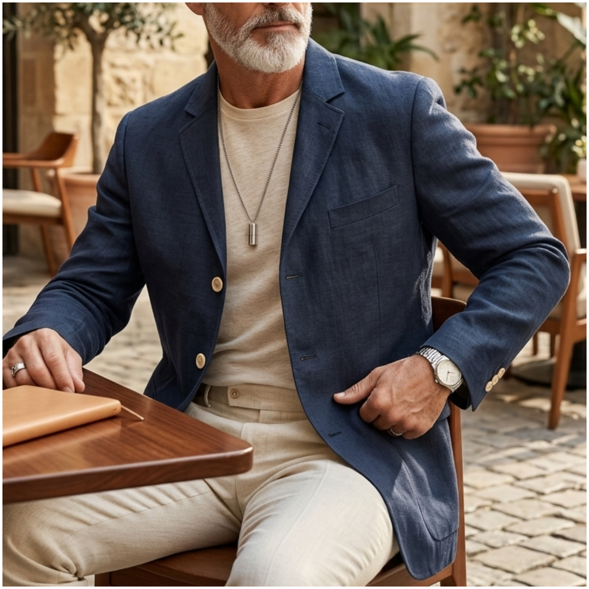 Men's Business Casual Solid Color Notched Lapel Loose Single Breasted Blazer