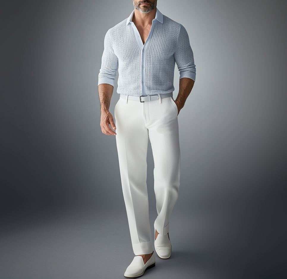 Men's Solid Single Pleated Slant Pocket Suit Pants