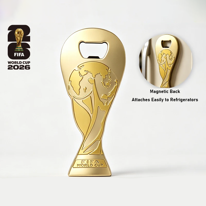 Official FIFA World Cup 2026 Edition – Pilsner Beer Glass & 6" Trophy Bottle Opener Set (Individually Boxed)