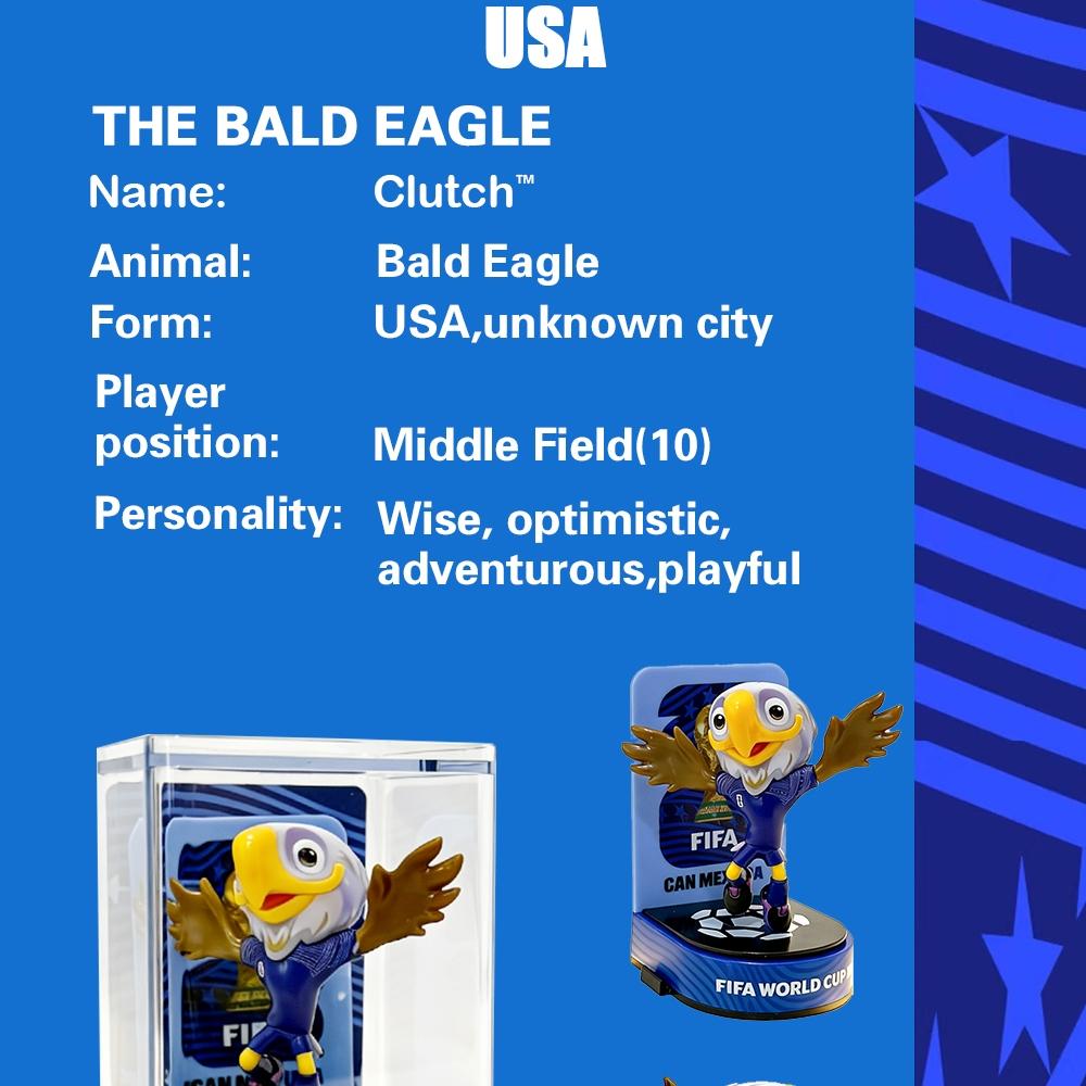 【Official FIFA Licensed】 2026 FIFA World Cup Mascot Collection Set (Canada Maple, Mexico Zayu, USA Clutch, 3 Pcs/Set, 6cm/2.36inch) Collectible Soccer Figurine Model Fan Memorabilia Gift