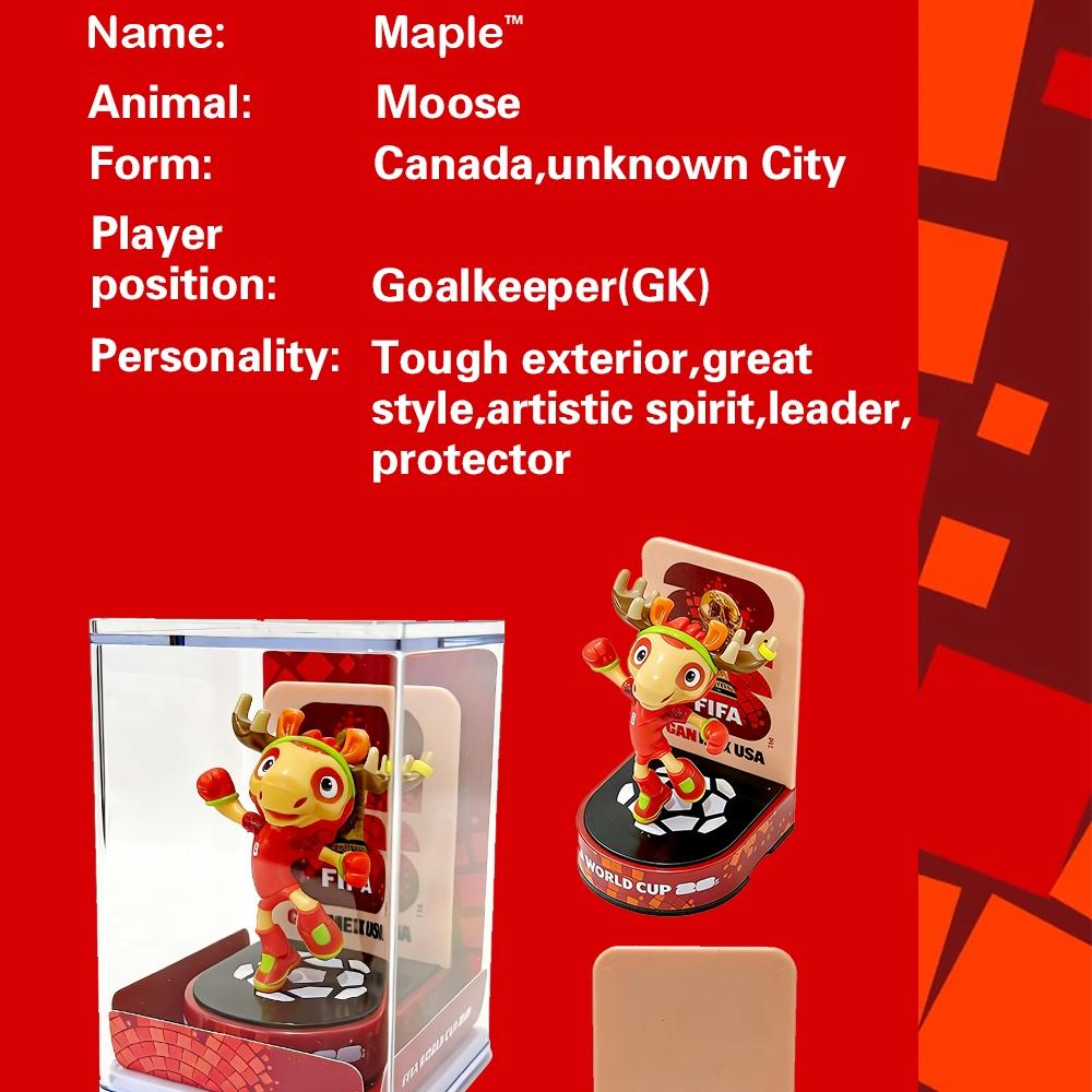 【Official FIFA Licensed】 2026 FIFA World Cup Mascot Collection Set (Canada Maple, Mexico Zayu, USA Clutch, 3 Pcs/Set, 6cm/2.36inch) Collectible Soccer Figurine Model Fan Memorabilia Gift