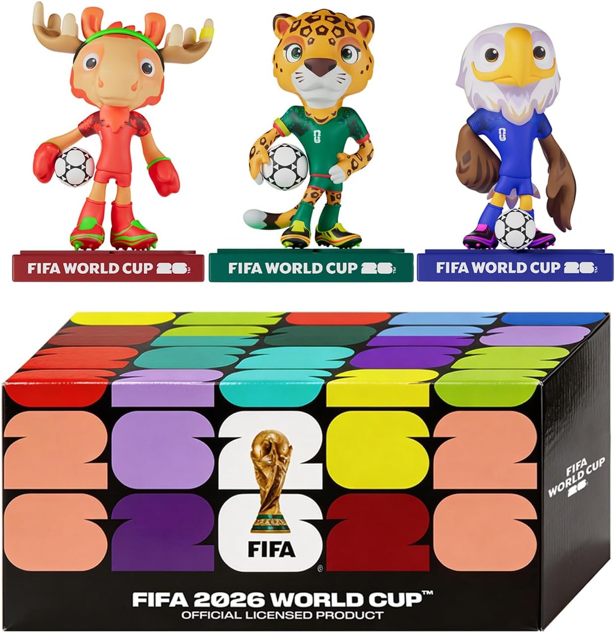 FIFA 2026 World Cup Official Licensed Mascot 5 Inch Figurines Set of 3 (Maple, Zayu & Clutch)