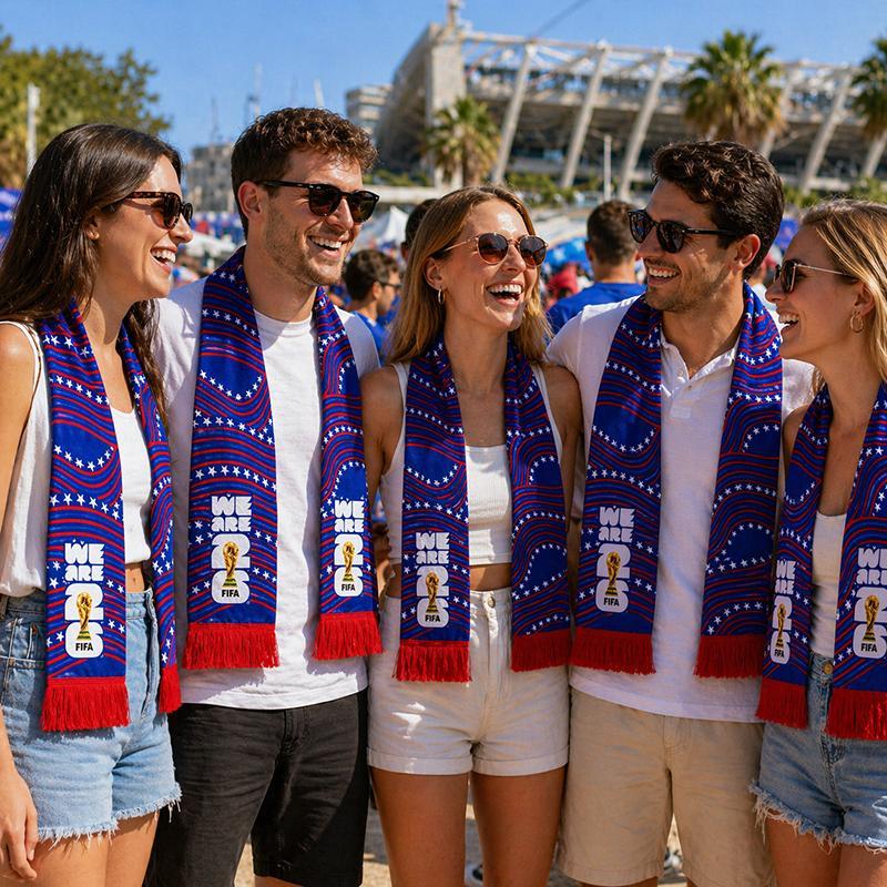 【FIFA WORLD CUP 2026 】Football USA Fan Scarf Gift Set | Official FIFA Merchandise | Supporter Scarf Set | Local Shipping SummerVibes