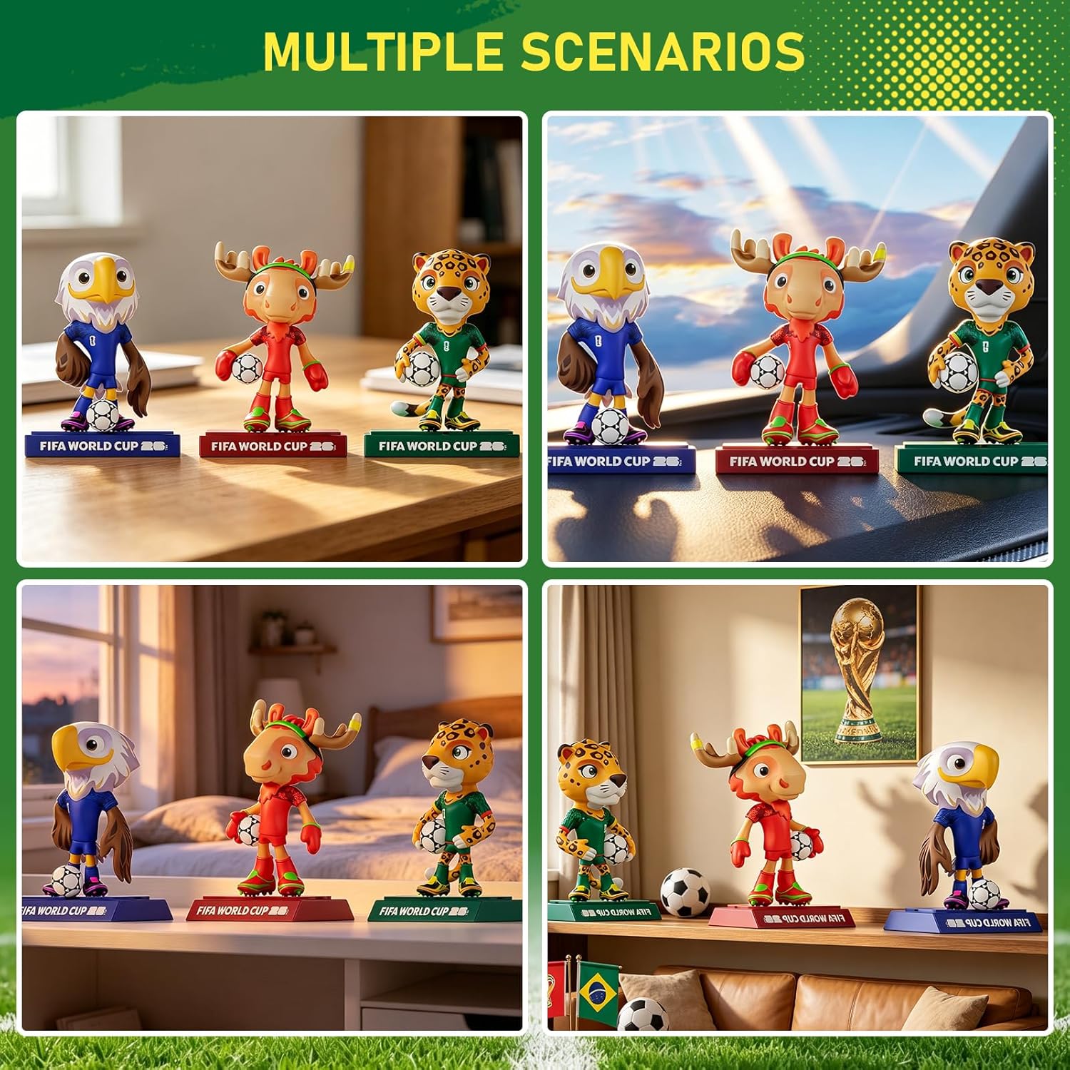 FIFA 2026 World Cup Official Licensed Mascot 5 Inch Figurines Set of 3 (Maple, Zayu & Clutch)