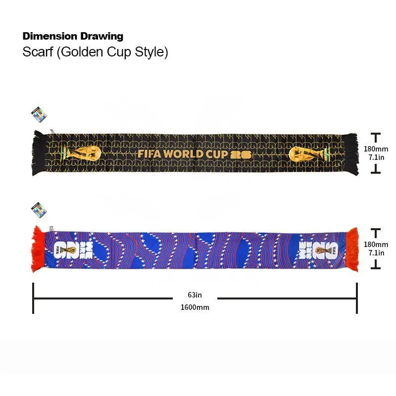 Official FIFA World Cup 2026 Edition - High Definition Polyester Trophy Scarf – Gameday Fan Wear for all Matches