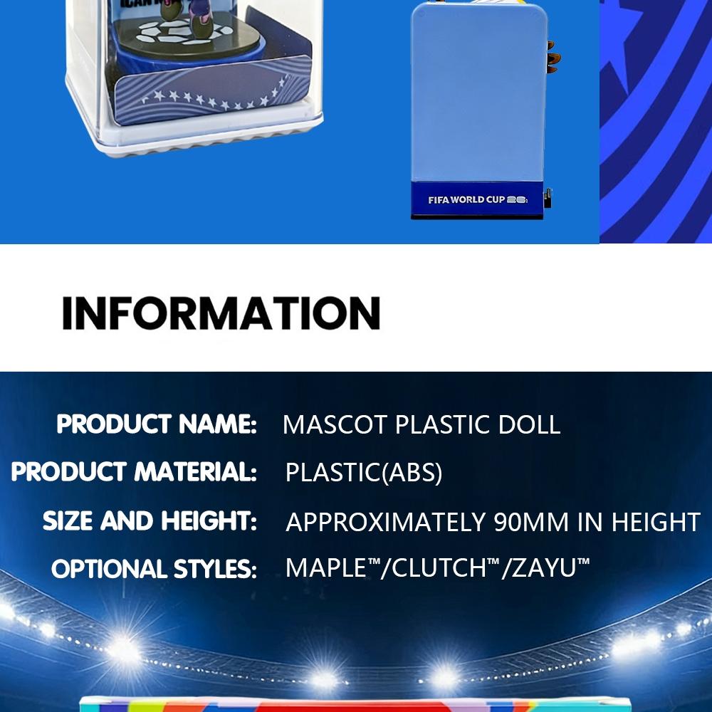 【Official FIFA Licensed】 2026 FIFA World Cup Mascot Collection Set (Canada Maple, Mexico Zayu, USA Clutch, 3 Pcs/Set, 6cm/2.36inch) Collectible Soccer Figurine Model Fan Memorabilia Gift