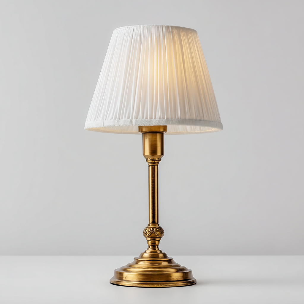 Tischlampe Metall Stoff 24x24x50 cm gold geeignet für Wohnzimmer - klassisches Design-Havengoio