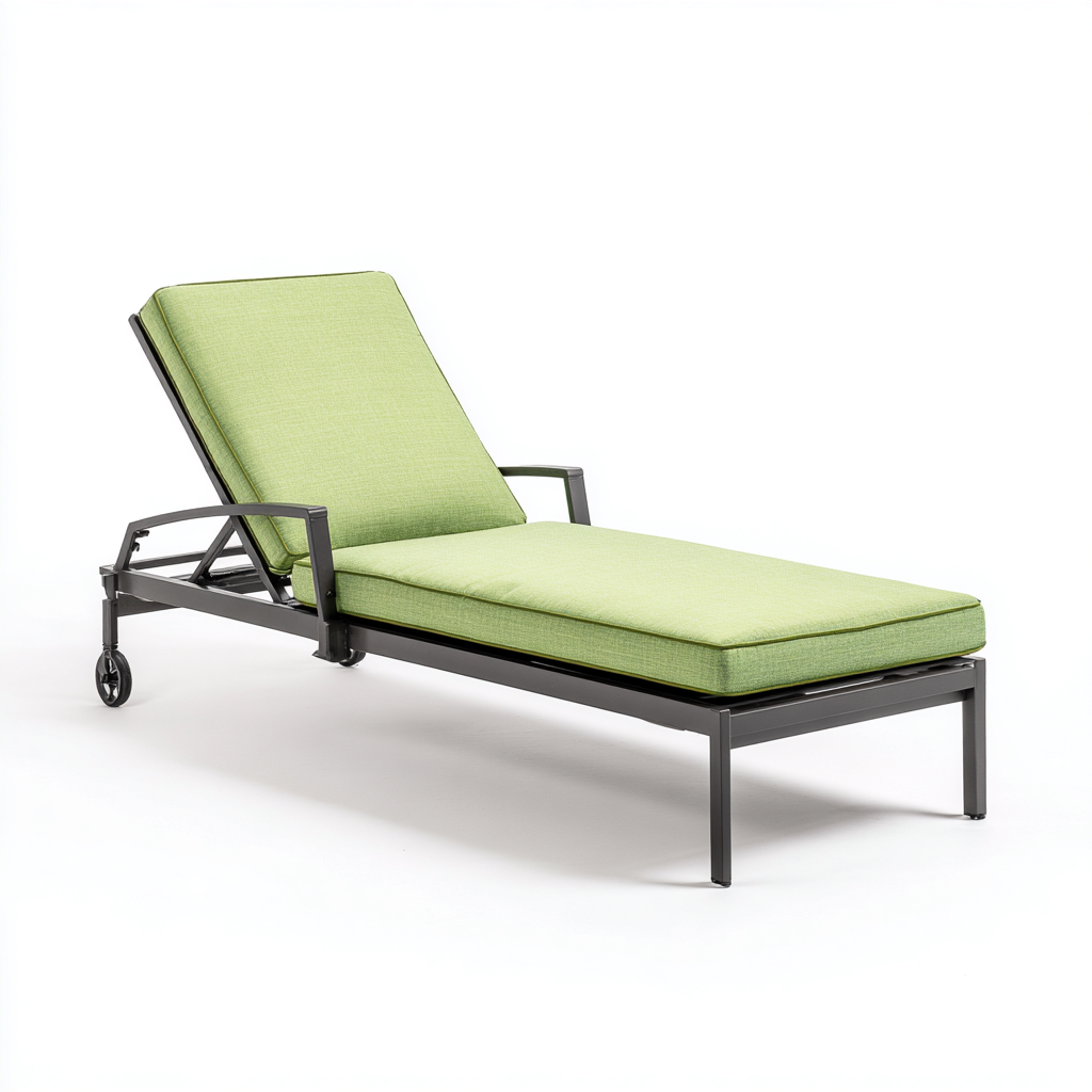 Sonnenliege Metall und Polsterauflage 195x65x95 cm grün-schwarz für Garten und Terrasse - modernes Design-Havengoio