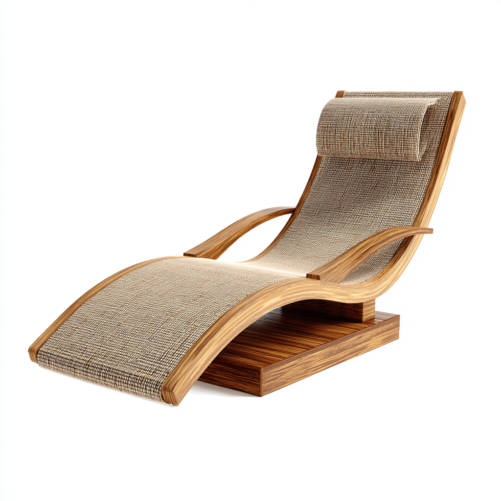 Sonnenliege Holz Textilgewebe 195x65x90 cm - beige-holzfarben - geeignet für Garten - ergonomisches Design-Havengoio