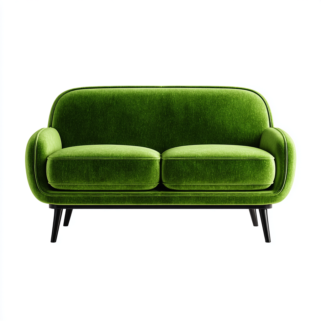 Gerades Sofa - Stoffpolster Metallfüße 148x82x86 cm - Grün - Modernes Design-Havengoio