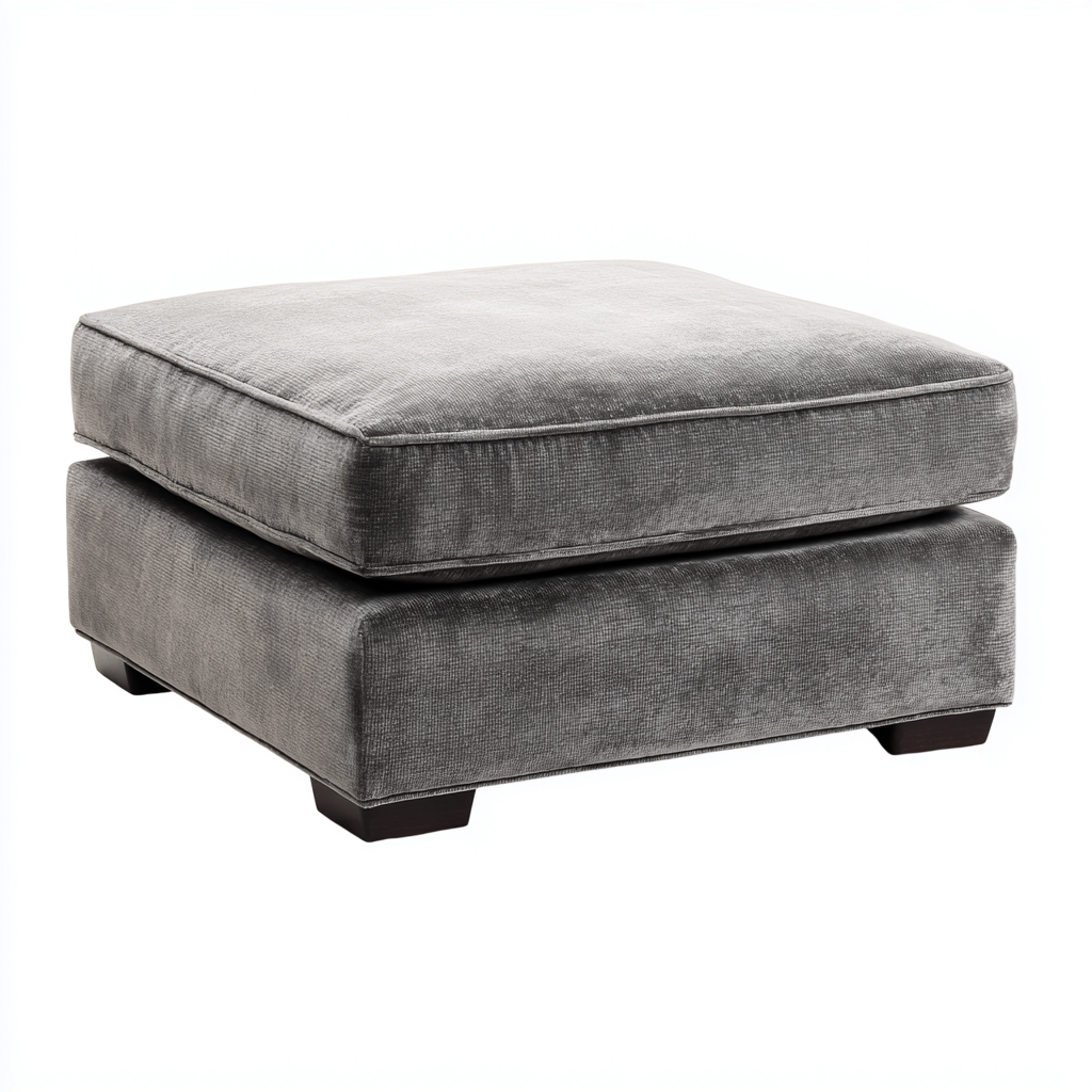 Fußhocker - Stoffpolster Quadratform 80x80x45 cm - Grau - Modernes Design-Havengoio