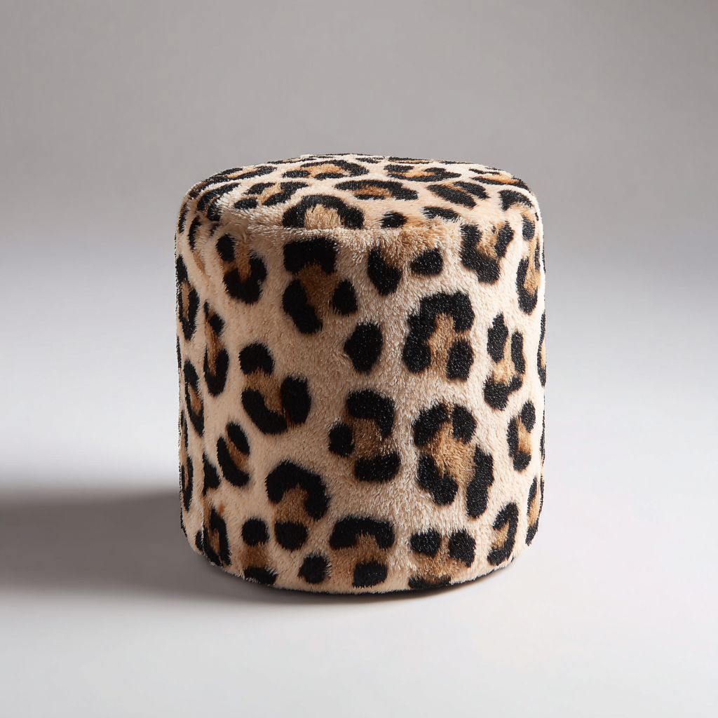 Fußhocker-Stoff-35x35x40 cm-Braun-Schwarz-Modernes Design-Havengoio