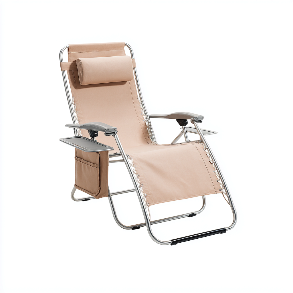 Sonnenliege Aluminium Textilgewebe 165x65x115 cm - beige - geeignet für Garten - verstellbares Design-Havengoio