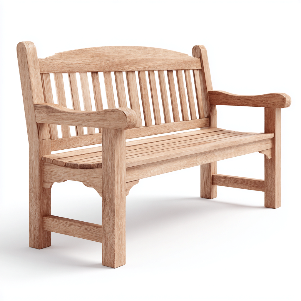 Gartenbank Massivholz 120x60x90 cm - Naturhell - Klassisches Design - Für Außenbereich-Havengoio