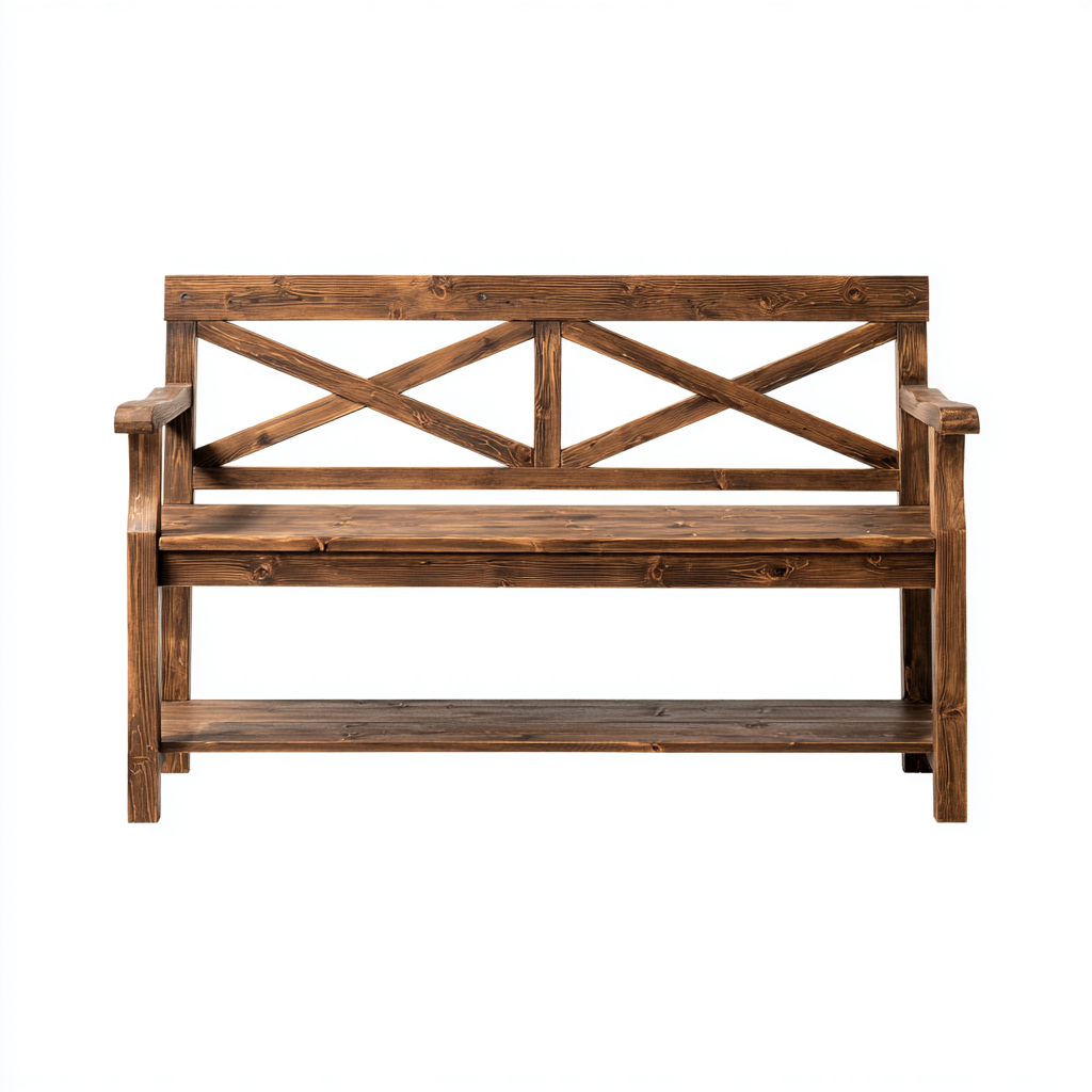 Gartenbank Massivholz 128x55x88 cm - braun - geeignet für Garten - klassisches Design-Havengoio