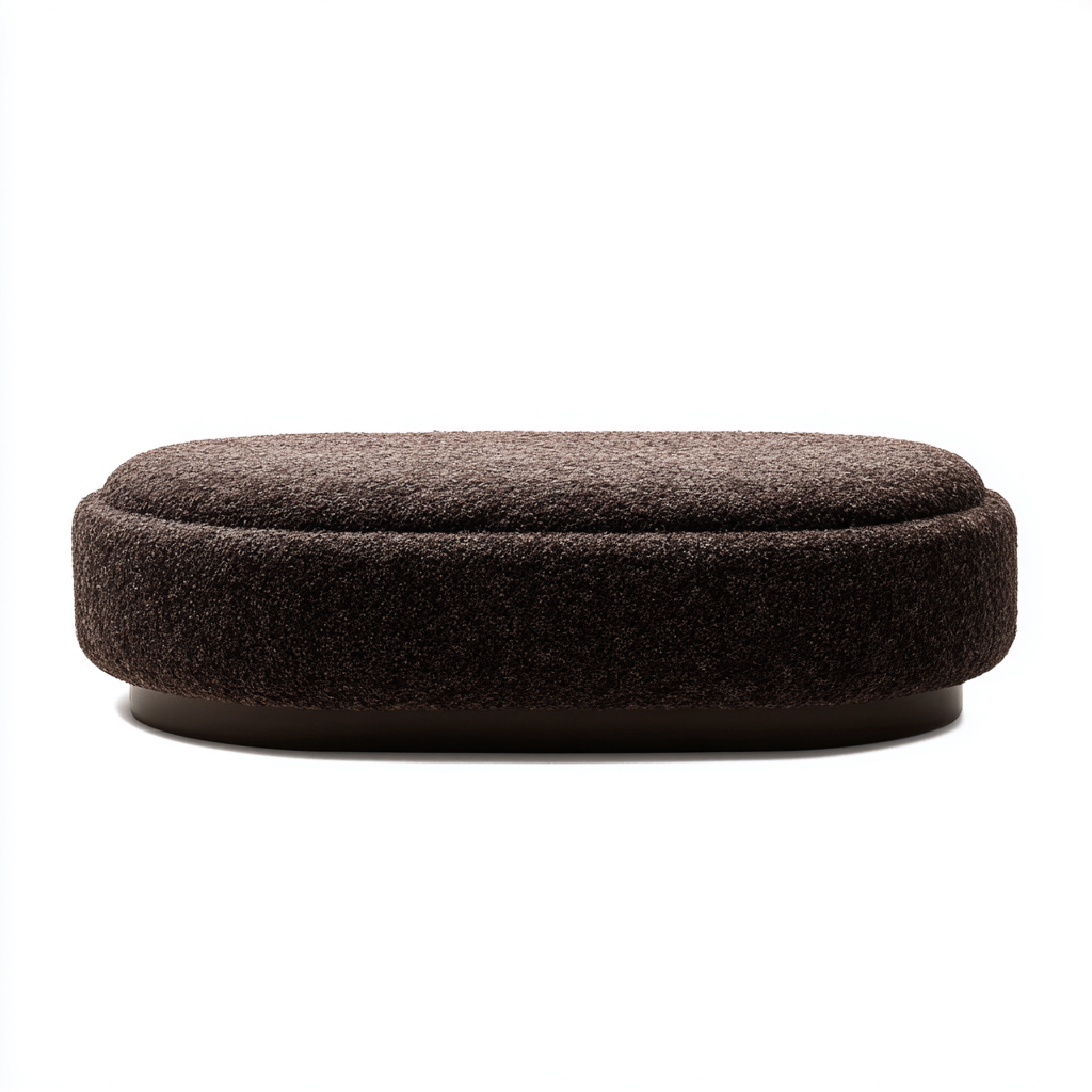 Fußhocker-Stoff-Holz-95x55x38 cm-Dunkelbraun-Modernes Design-Havengoio