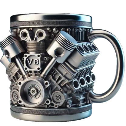 Engine Style Stainless Steel Resin Mug – 3D Engine Coffee Beer Cup