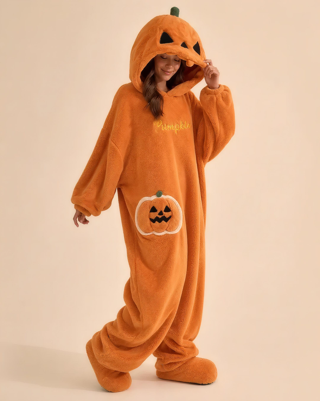 Halloween Night Pumpkin Print Onesie Loungewear