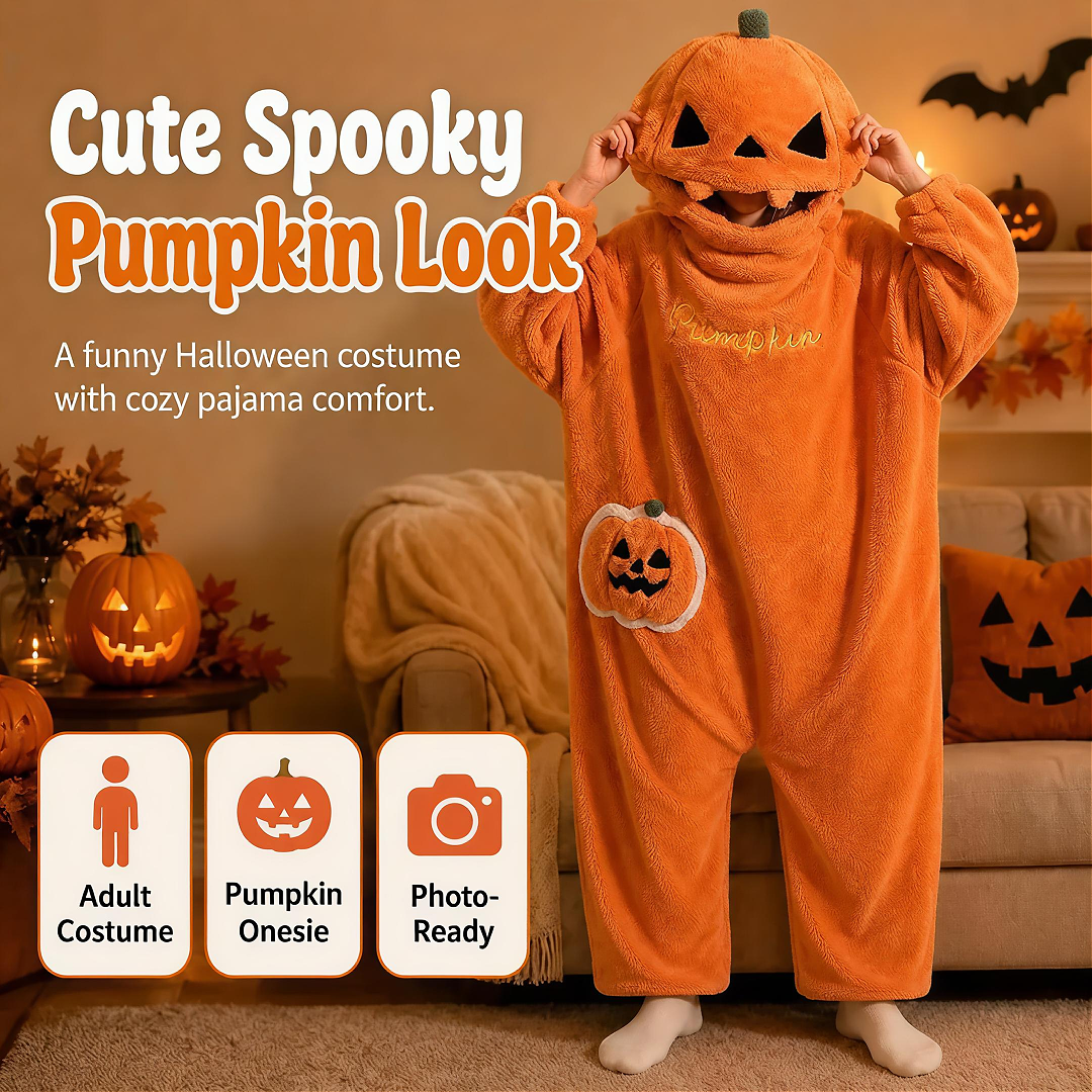 Halloween Night Pumpkin Print Onesie Loungewear