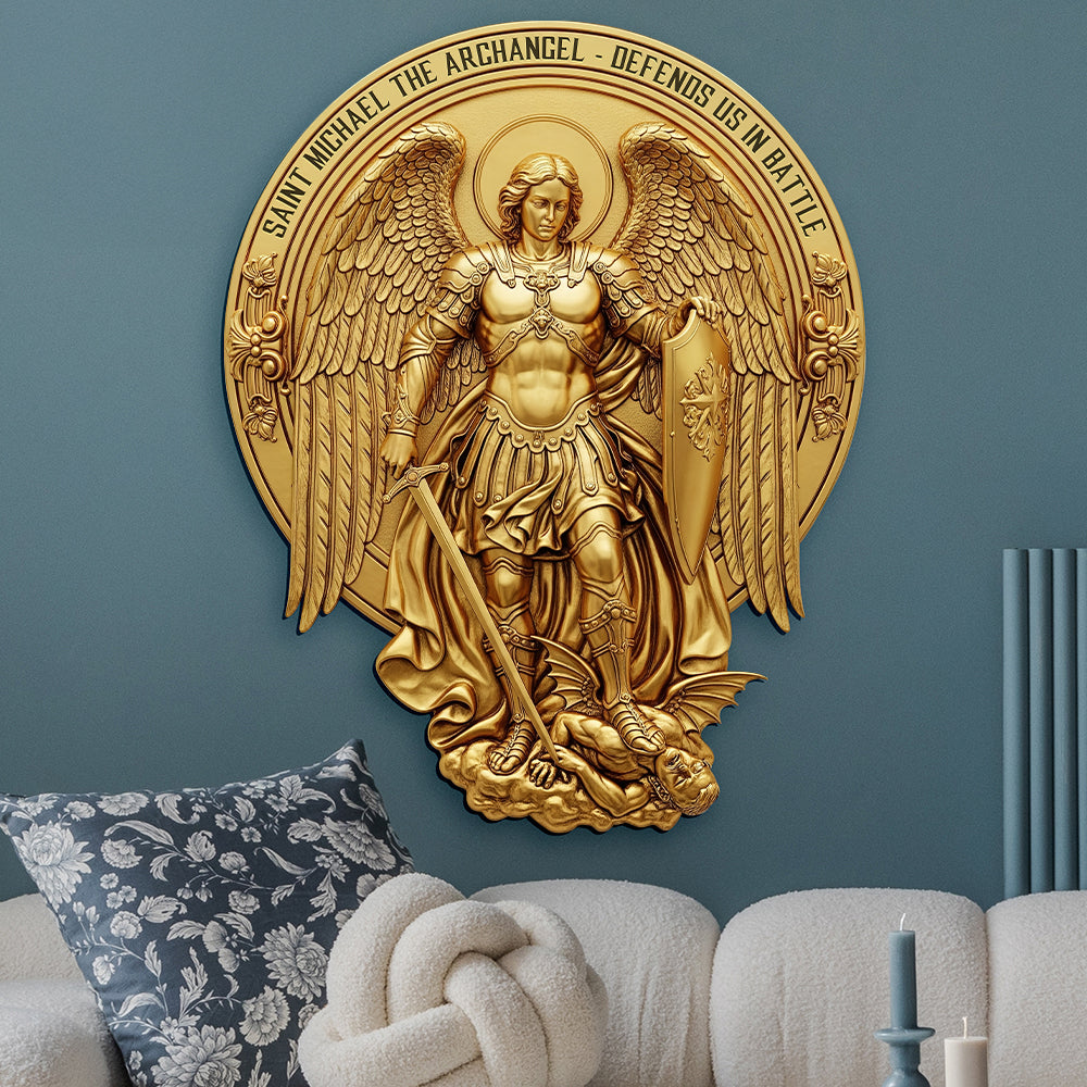 St. Michael The Archangel Metal Sign – Personalized Gifts for Catholic 01huqn300525