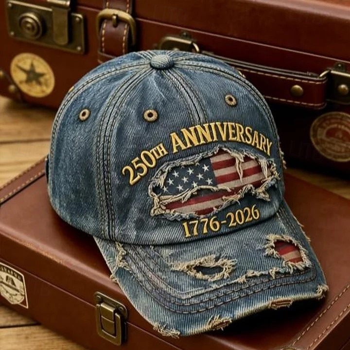 United States 250th Anniversary Distressed Denim Baseball Cap American Flag, Vintage USA Hat 1776-2026, Patriotic Independence Day Cap, Vintage American Flag Hat for Men and Women 2026 - $19.99 –P2