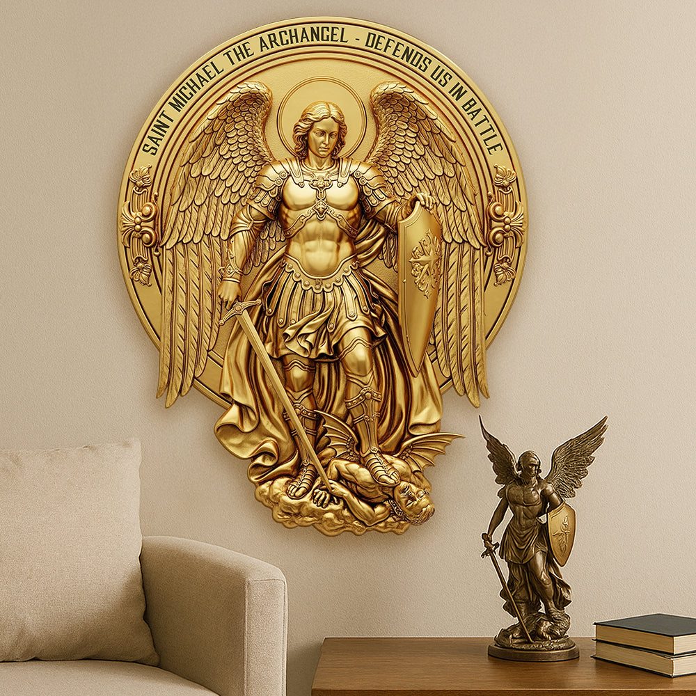 St. Michael The Archangel Metal Sign – Personalized Gifts for Catholic 01huqn300525