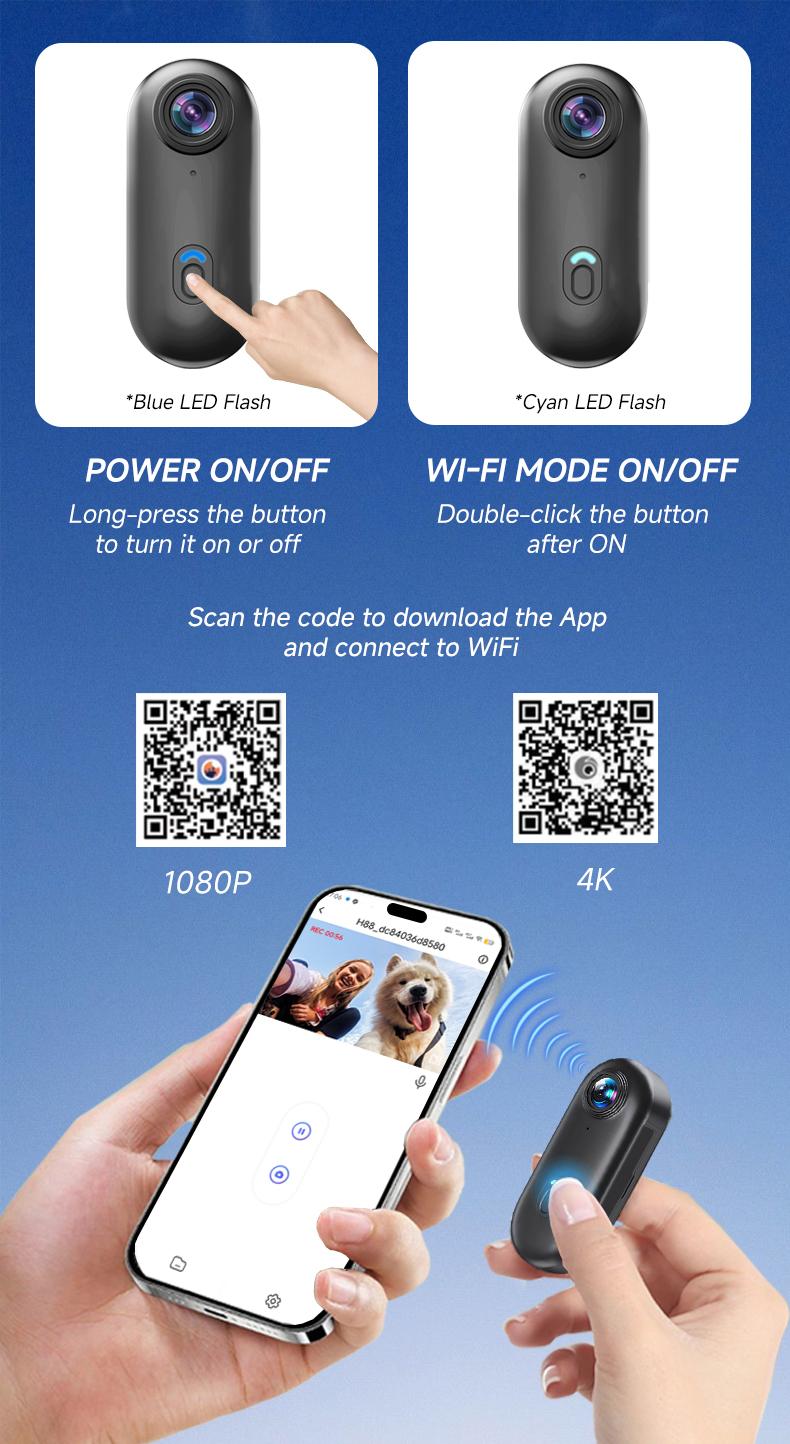 NUISK 4K Mini Body Camera with 110° Wide Angle IPX7 Waterproof 128GB Storage Wi-Fi App Control for Work Travel Fishing Pet Walking 4K/30fps Resolution NUISK 4K Mini Body Camera with 110° Wide Angle IPX7 Waterproof 128GB Storage Wi-Fi App Control for Work Travel Fishing Pet Walking 4K/30fps Resolution