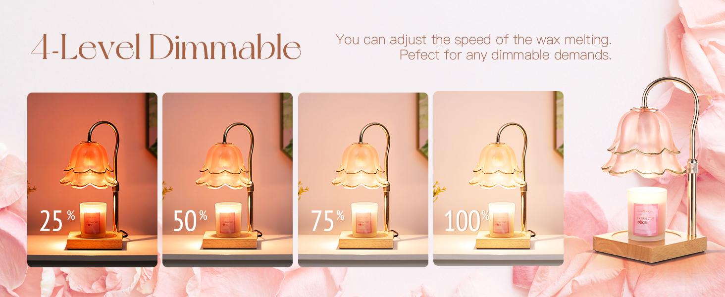 【Mother's Day Gift】Flower Candle Warmer Lamp with Timer : With 2 Bulbs, Table Lamp Height Adjustable, Home Bedroom Decor, House Warming Gift, Birthday Gift, Gift for Women, Mother's Day Gifts Decoration Items Ornaments