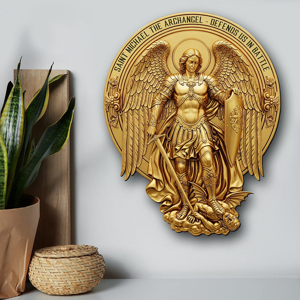 St. Michael The Archangel Metal Sign – Personalized Gifts for Catholic 01huqn300525