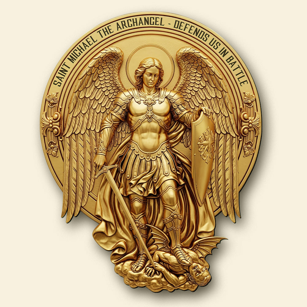 St. Michael The Archangel Metal Sign – Personalized Gifts for Catholic 01huqn300525