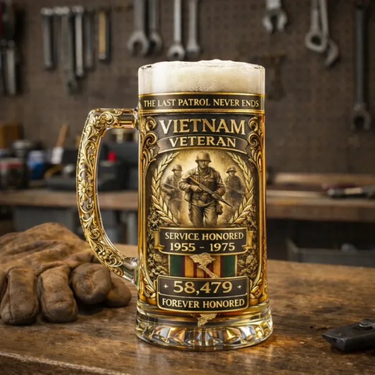 Vietnam Veteran 2026 Anniversary Beer Stein Glass