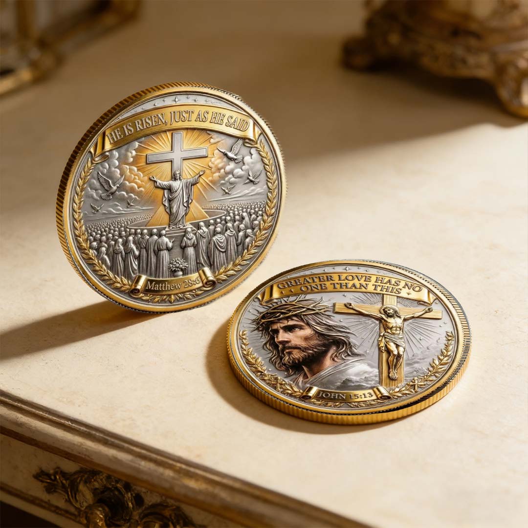 🏆 SUMMER SALE 60% OFF – ✝️ Greater Love Christian Commemorative Coin 🕊️