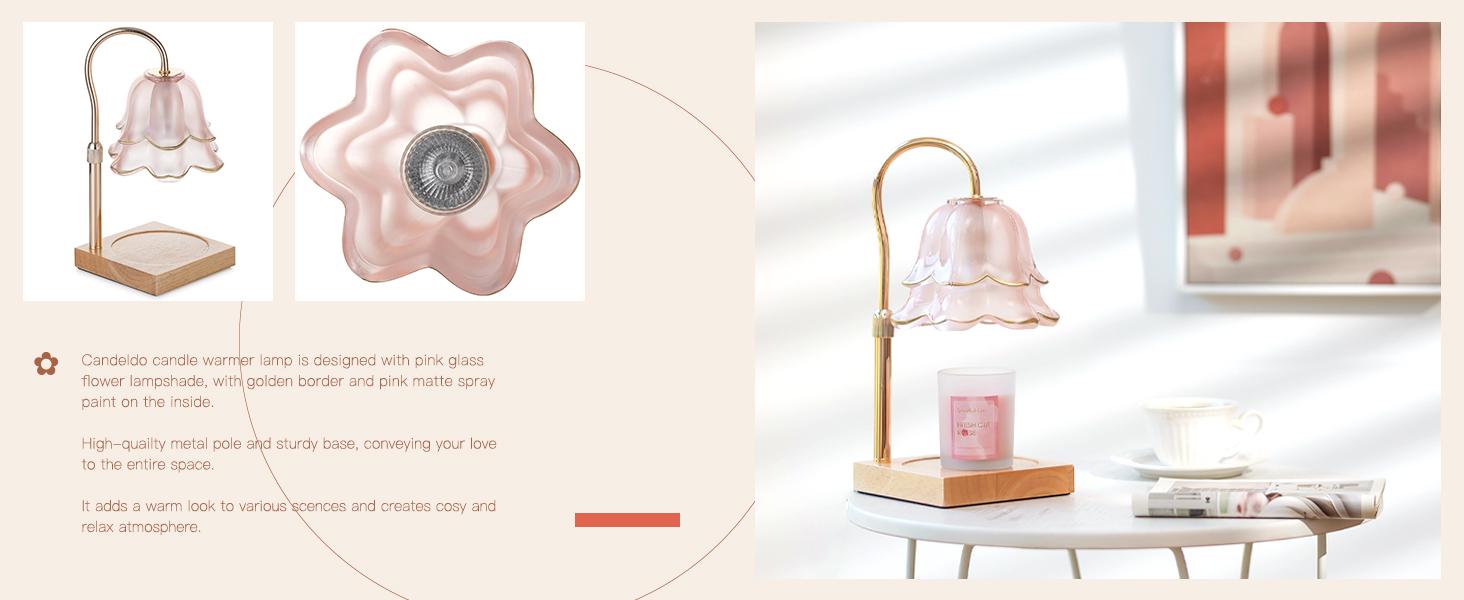 【Mother's Day Gift】Flower Candle Warmer Lamp with Timer : With 2 Bulbs, Table Lamp Height Adjustable, Home Bedroom Decor, House Warming Gift, Birthday Gift, Gift for Women, Mother's Day Gifts Decoration Items Ornaments
