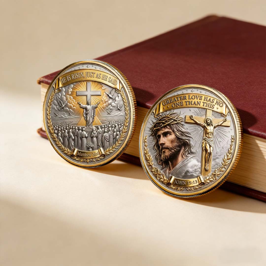 🏆 SUMMER SALE 60% OFF – ✝️ Greater Love Christian Commemorative Coin 🕊️