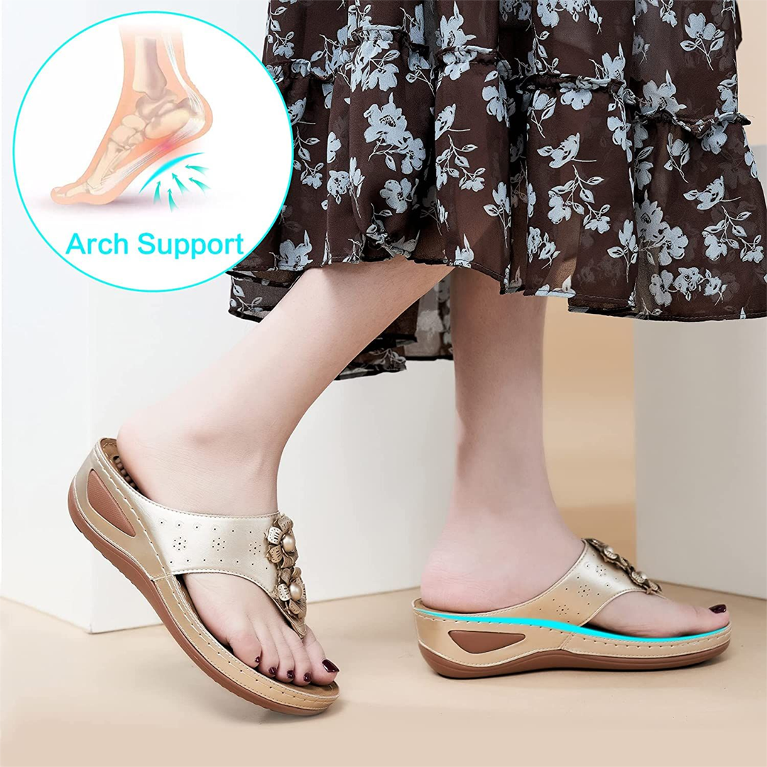 Lismali Comfortable Flip Flops With Arch Support