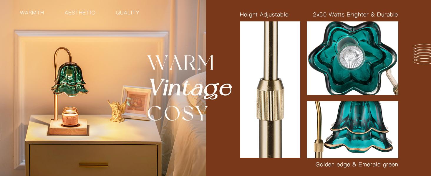 【Mother's Day Gift】Flower Candle Warmer Lamp with Timer : With 2 Bulbs, Table Lamp Height Adjustable, Home Bedroom Decor, House Warming Gift, Birthday Gift, Gift for Women, Mother's Day Gifts Decoration Items Ornaments