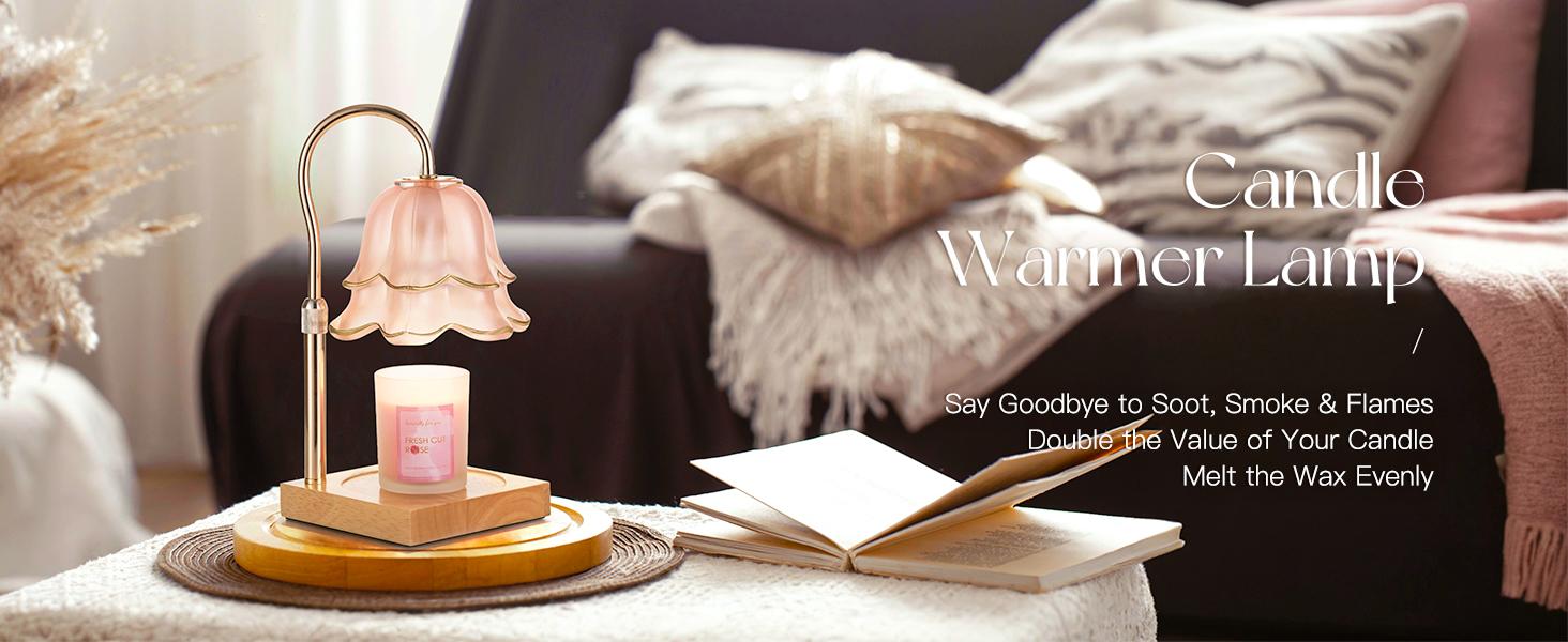 【Mother's Day Gift】Flower Candle Warmer Lamp with Timer : With 2 Bulbs, Table Lamp Height Adjustable, Home Bedroom Decor, House Warming Gift, Birthday Gift, Gift for Women, Mother's Day Gifts Decoration Items Ornaments